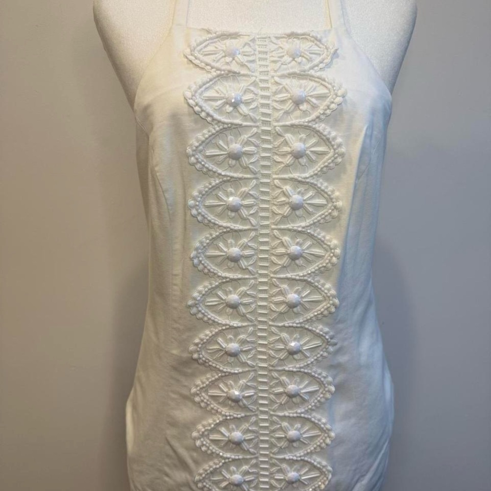 Lilly Pulitzer beaded and embroidered halter top